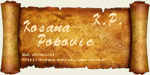Kosana Popović vizit kartica